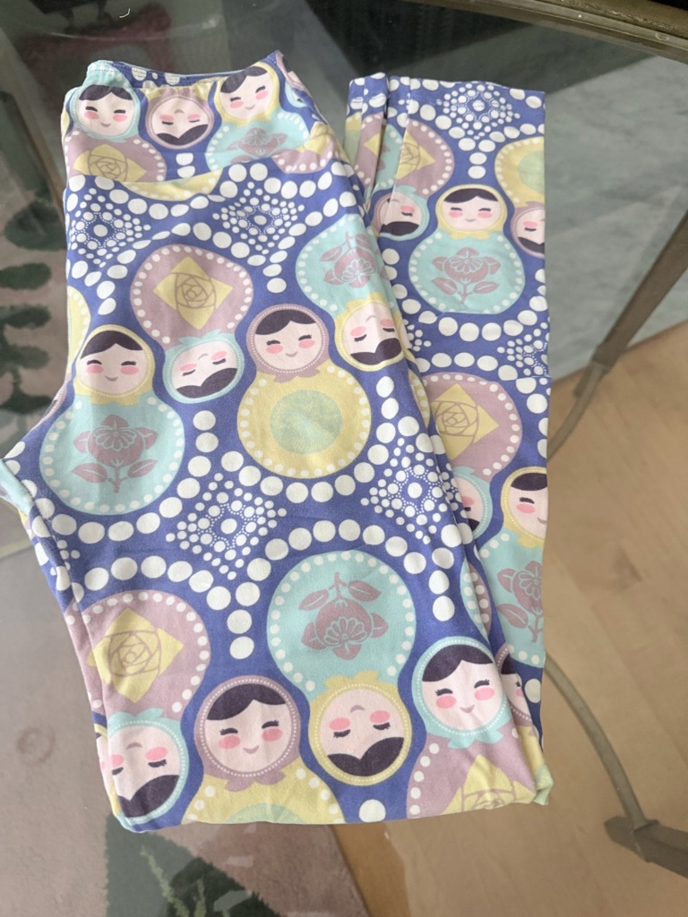 LuLaRoe Pastel Matryoshka Doll Leggings - Blue, Mint, Lavender, Yellow
